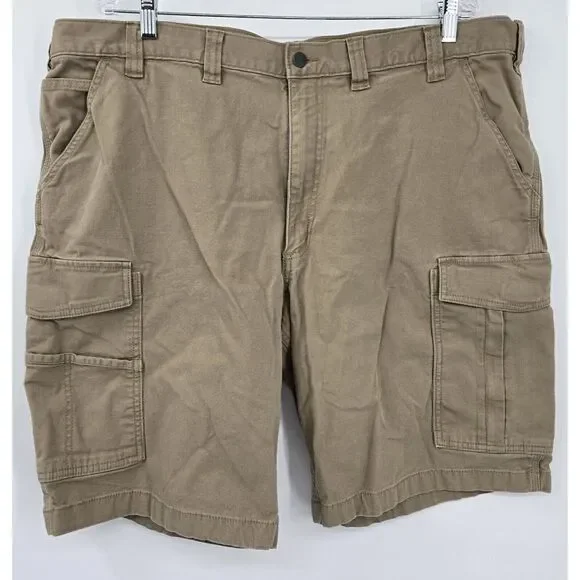 Carhartt Shorts Men's 44 Relaxed‎ Fit Duck Canvas Cargo Brown Workwear - Picture 2 of 9